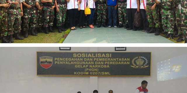 Prajurit dan PNS Kodim 0207/Simalungun Terima Sosialisasi P4GN dari BNN