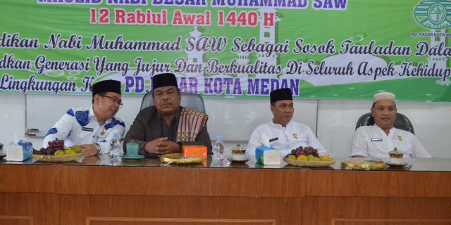 PD. PASAR KOTA MEDAN MELAKSANAKAN PERINGATAN MAULID NABI MUHAMMAD SAW  1440 H.
