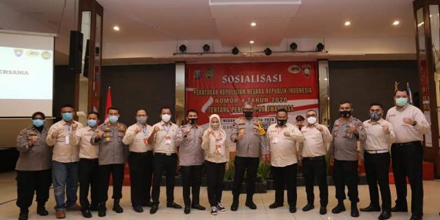 Kapoldasu Buka Acara Sosialisasi Perpol No 4 Tahun 2020 Tentang Pengamanan Swakarsa