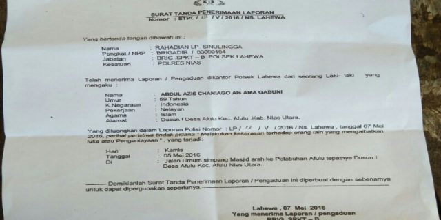 Sudah Mau Setahun LP Tak Ditindaklanjuti, Pelapor Minta Kapolres Nias Evaluasi Kinerja Kapolsek Lahewa 
