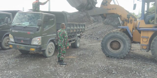 Berkat Program TMMD, Pembuatan Badan Jalan Dikampung Sentosa Banyak Kemajuan