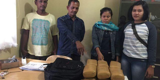 Bawa 14 Kg Ganja Kering,Kedua Kurir Asal Aceh “Gol” Dipolsek Medan Timur