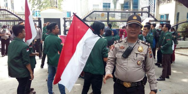 Polsek Medan Baru Lakukan Pengamanan Unras DPRDSU