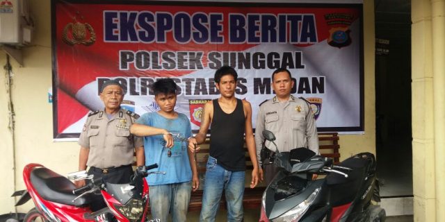 Dua Pelaku Curanmor Milik Mahasiswa,Diringkus Petugas Polsek Sunggal