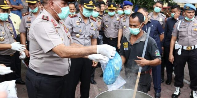 Poldasu Musnahkan Barbut Narkoba Tangkapan Juni-Oktober 2017