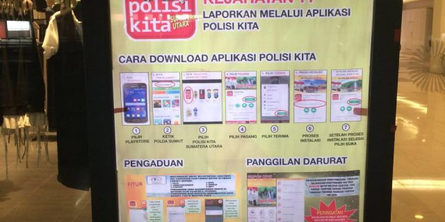 Pemasangan Buner/Spanduk Aplikasi Polisi Kita Objek Sun Plaza