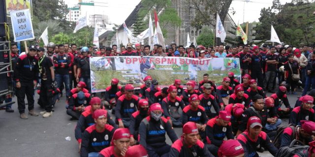 “Unras DPW FSPMI,Kapolsek Medan Baru Pimpin Pengamanan”