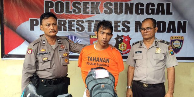 Polsek Sunggal Ringkus Pelaku Curanmor Dilokasi Persembunyiannya