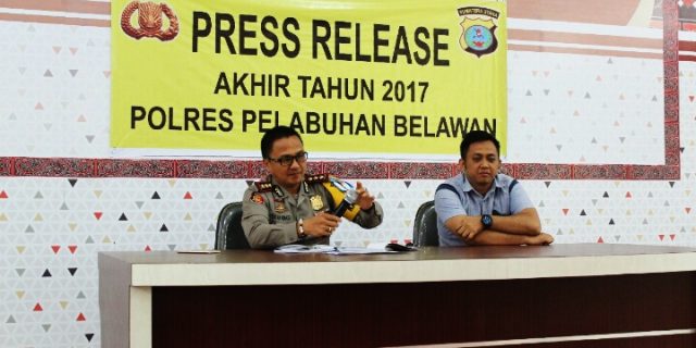 Press Release Akhir Tahun 2017,Polres Pelabuhan Belawan Ungkap Kasus Menonjol