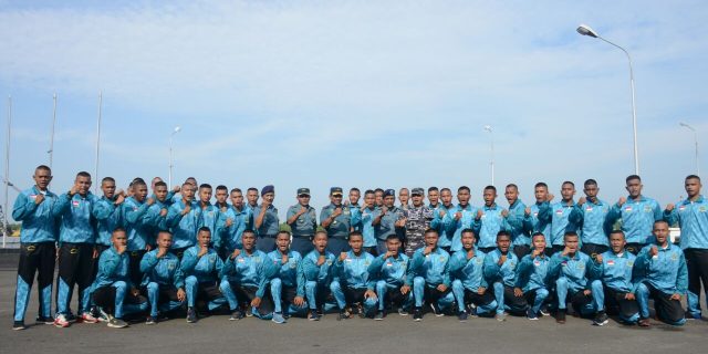 KOMANDAN LANTAMAL I LEPAS 45 CASIS CATA PK TNI AL GEL I TA 2018 IKUTI PATUKHIR PUSAT