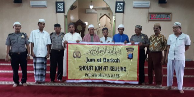 JUM’AT BAROKAH,UNIT BINMAS POLSEK MEDAN BARU HADIR DIMASJID AL HASANAH MEDAN