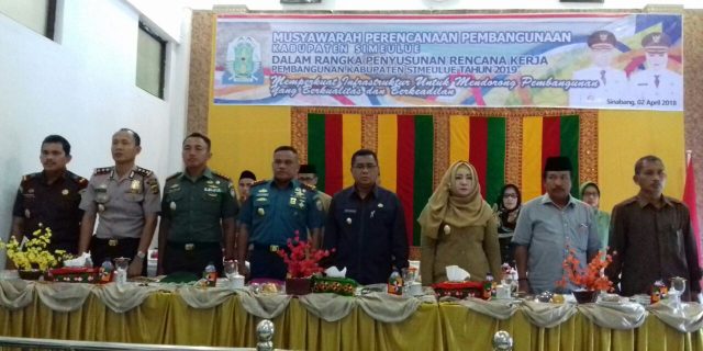 DAN LANAL SIMEULUE MENGHADIRI PEMBUKAAN MUSRENBANG RKP KABUPATEN SIMEULUE