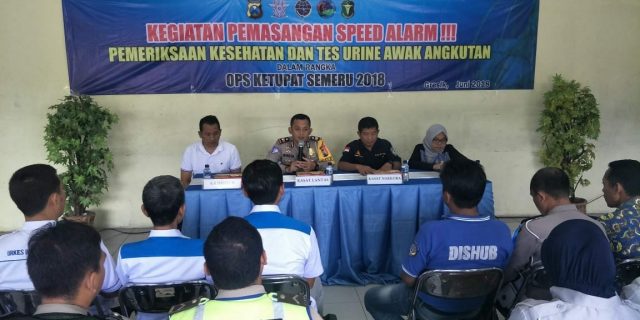 Tekan Pelanggaran Sopir Bus Ugal-Ugalan Dijalan Satlantas Polres Gresik Launching Speed Alarm