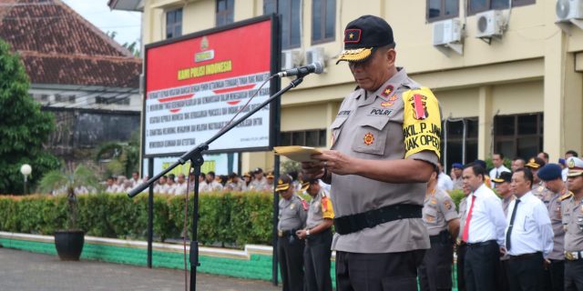 Apel Pergeseran Pasukan Personel Polda Lampung Dalam Rangka Pengamanan Pemilu Tahun 2018