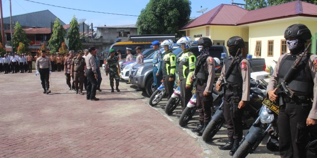 Rawan Konflik, Polres Nias Selatan Gelar Apel Operasi Mantap Brata Amankan Pemilu 2019
