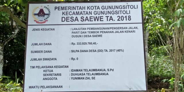 Selain Upah Pekerja, Harga Material Juga Diduga Turut Dimark-up Pemerintah Desa Saewe