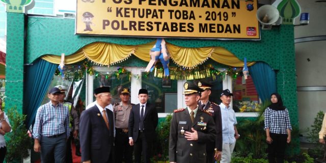 Kapolrestabes Medan, Walikota dan Dandim Tinjau Pospam dan Stasiun Kereta API