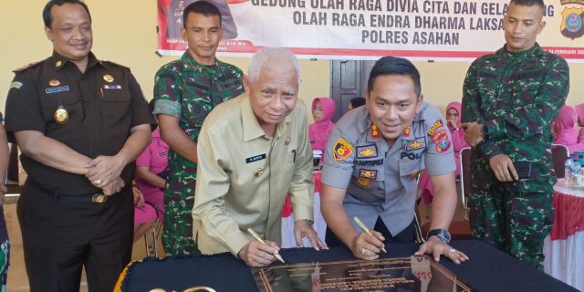 AKBP Faisal F. Napitupulu Bersama Forkopimda Kabupaten Asahan Resmikan Gedung Olahraga Divia Cita dan Gelanggang Olahraga Endra Dharmalaksana