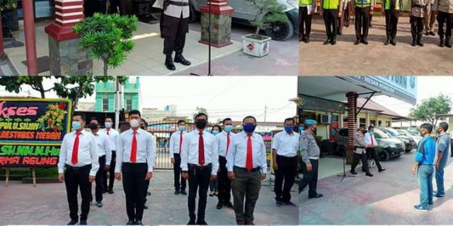 AKP Jan Piter Napitupulu Laksanakan Apel Perdana Di Polsek Percut Sei Tuan