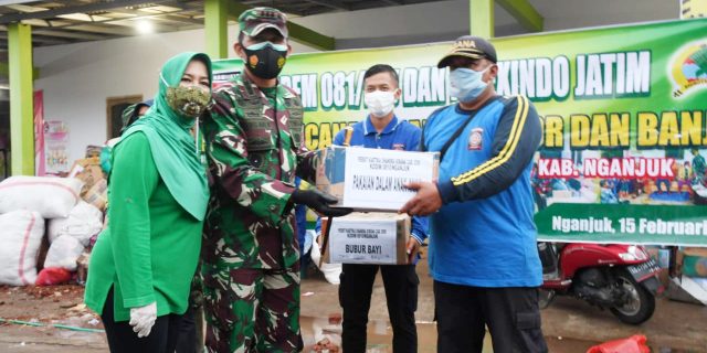 Gandeng PT. Exindo Jatim, Korem 081/DSJ Bantu Korban Bencana Longsor di Nganjuk