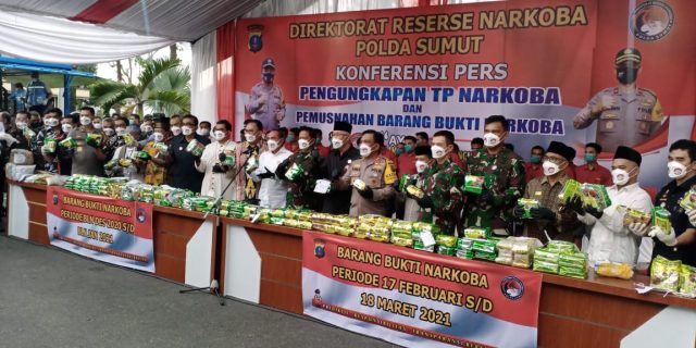 Poldasu Ungkap Puluhan Kasus Narkoba dan Ratusan Pelaku Ditangkap