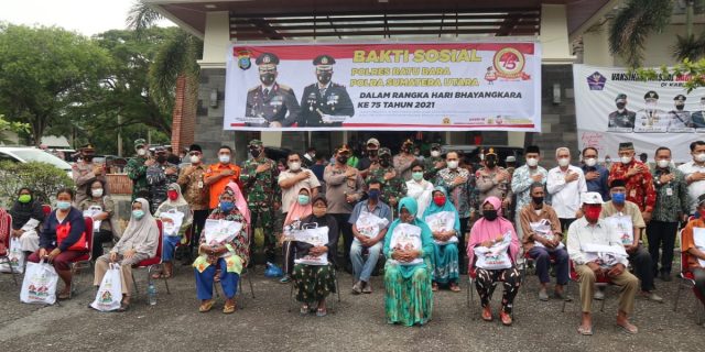 Sambut HUT Bhayangkara ke 75, Poldasu Adakan Bakti Sosial