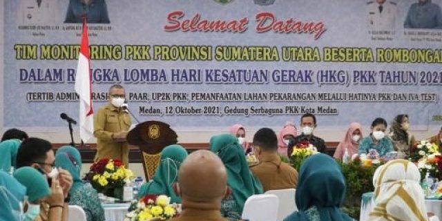 Walikota Dan Ketua TP PKK Medan Terima Kunjungan Tim Monitoring Sumut