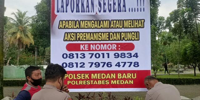 Cegah Premanisme dan Pungli, Polsek Medan Baru Sebarkan Nomor Aduan Call Center