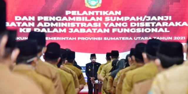 Lantik 399 Pejabat Fungsional, Ini Pesan Gubsu