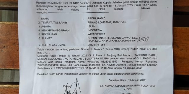 Anak Labura Ditipu Melalui FB, PNS Pendidikan Diperiksa Polda Sumut