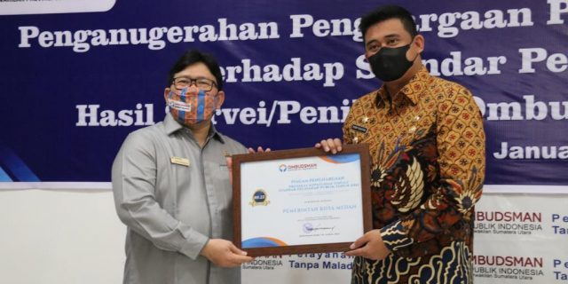 Pemko Medan Raih Predikat Kepatuhan Tinggi Standar Pelayanan Publik Dari Ombudsman RI