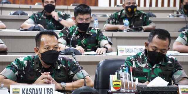 Kasdam I/BB Ikuti Vidcon Bersama Panglima TNI dan Pihak PT KAI