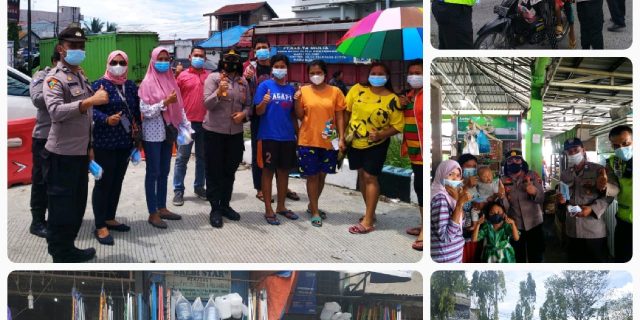 Cegah Penyebaran Covid-19, Polsek Medan Tuntungan Bagikan Masker Kepada Masyarakat