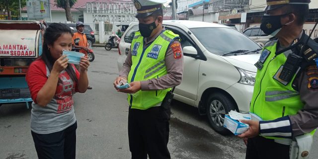 Unit Lantas Polsek Medan Baru Kedepankan Langkah Preventif dan Disiplin Prokes