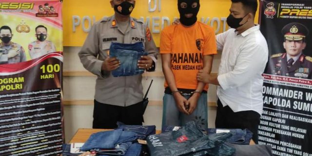 Warga Labuhanbatu Curi 10 Celana Jeans di Medan