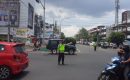 Arus Lalu Lintas di Tiga Lokasi Pos Pam Polrestabes Medan Lancar