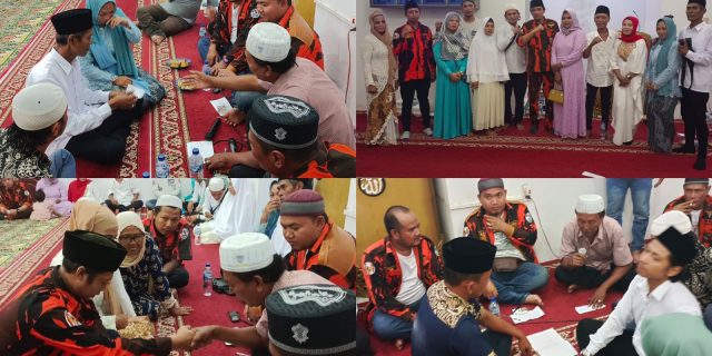 KOTI MPC PP Kota Medan Nikahkan 7 Pasangan Secara Massal di Jalan Jermal