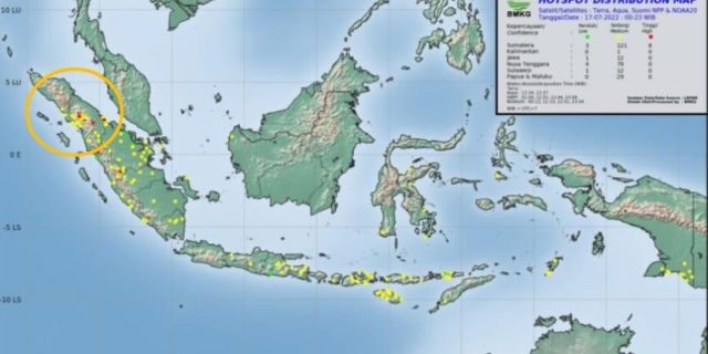 Hotspot di Sumut Hari Ini Terdeteksi 45 Titik, Suhu Maksimum Capai 35.0⁰ C