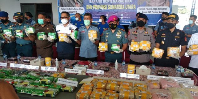 BNNP Sumut Ungkap Peredaran Sabu 69 Kg dan 59 Ribu Butir Ekstasi
