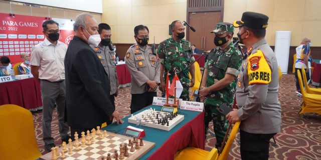 Dandim dan Kapolres Sukoharjo Tinjau Pertandingan Catur Asean Para Games