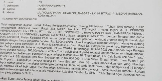 Diduga Gelapkan Uang Rp 2, 467 Miliar, JS Caleg DPRD Kota Medan Dilaporkan ke Poldasu
