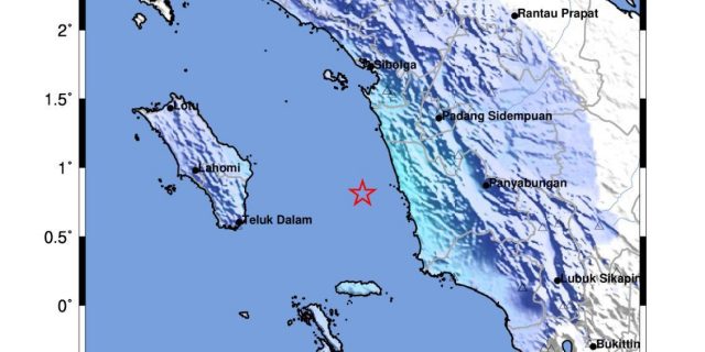 Gempa Magnitudo 5,3 Guncang Padang Sidempuan
