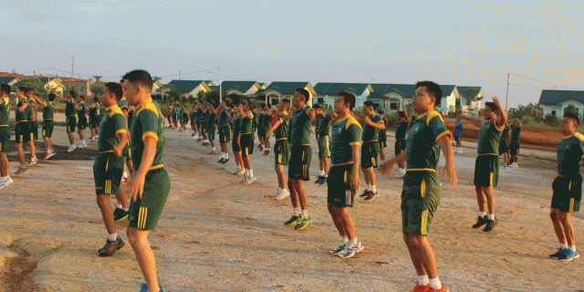 Anggota Makorem 033/WP Gelar Kegiatan Aerobic