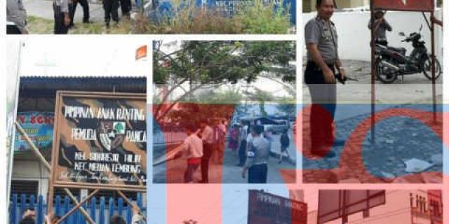 Antisipasi Keributan, Kapolsek Percut Sei Tuan Bersihkan Plang OKP 