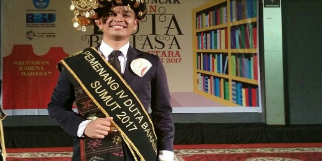 Isron Hasibuan Menangkan IV Duta Bahasa Sumut 2017