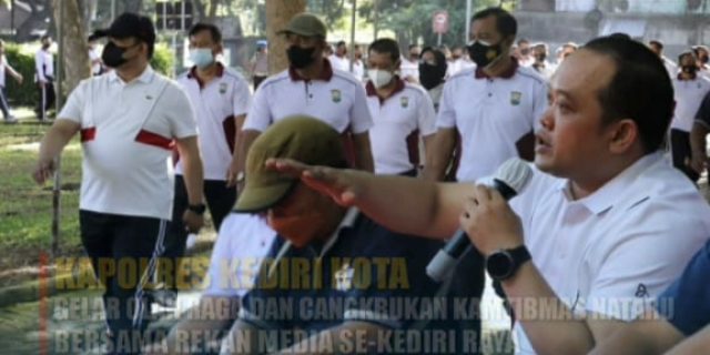 Kapolres Kediri Kota Gelar Olahraga Bersama Wartawan