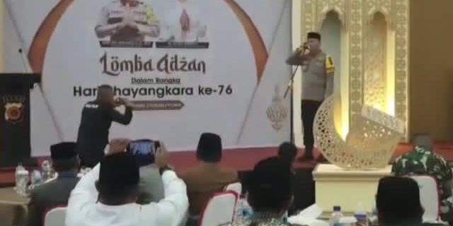 Dalam Rangka HUT Bhayangkara ke-76, Kapolres Lhokseumawe Buka Lomba Adzan