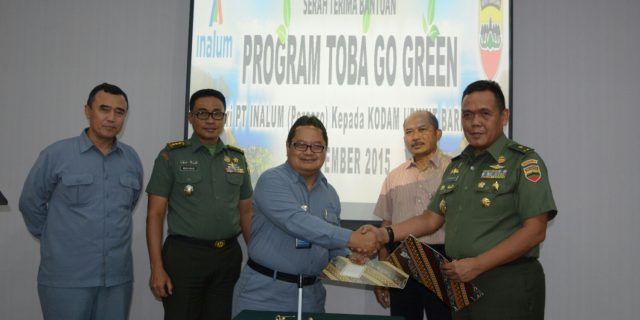 KASDAM I/BB TERIMA BANTUAN TOBA GO GREEN DARI PT. INALUM