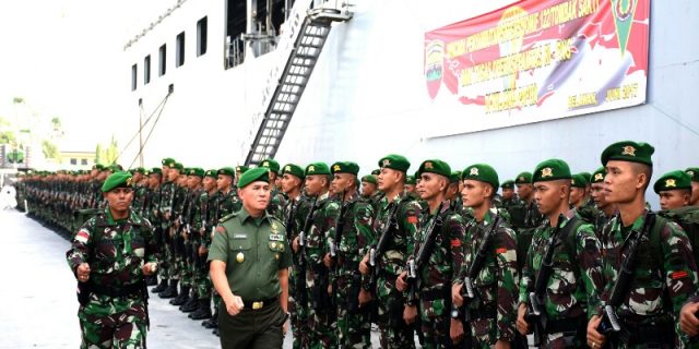 Kasdam l/BB Sambut 450 Personel Satgas Yonif 122/TS dari Papua