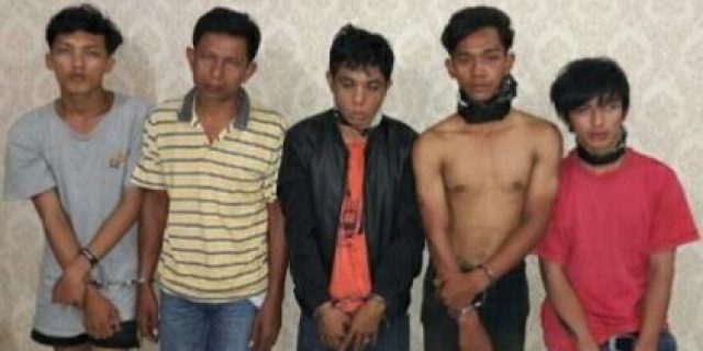 Rampas Sepeda Motor Polisi, Lima Begal Ini Diamankan Polsek Percut Sei Tuan